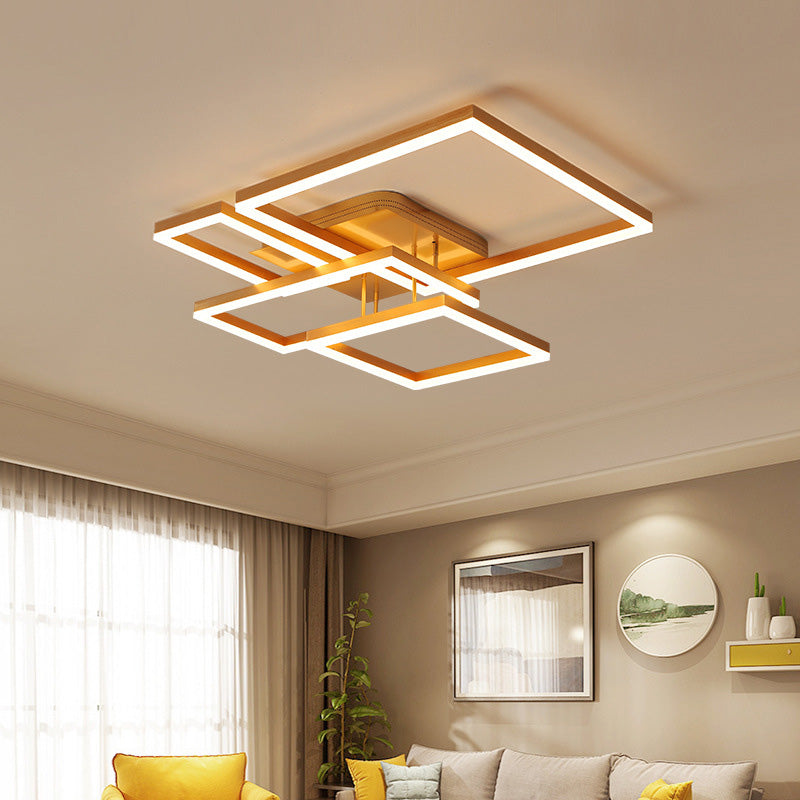 Creative Rectangular Flush Mount Ceiling Light Fixture for Living Room