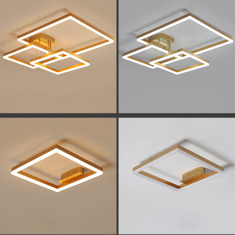 Créatif Rectangular Flush Mount Plafond Lightture pour le salon