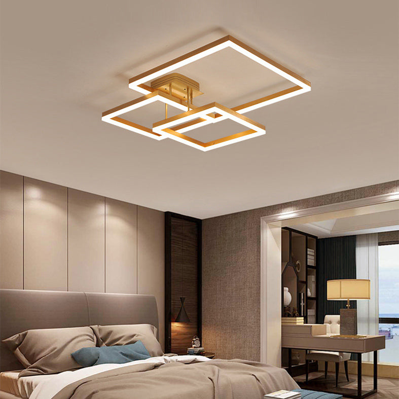 Creative Rectangular Flush Mount Ceiling Light Fixture for Living Room