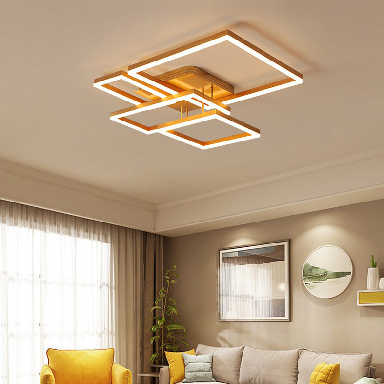 Creative Rectangular Flush Mount Ceiling Light Fixture for Living Room