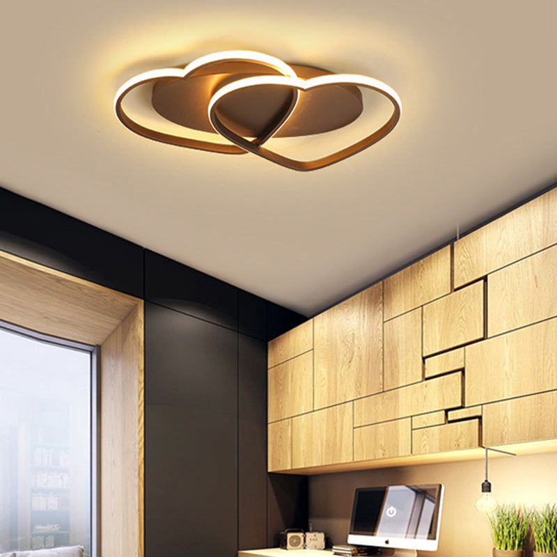 Contemporary Creative LED Heart-shaped Flush Mount Ceiling Light for Living Room