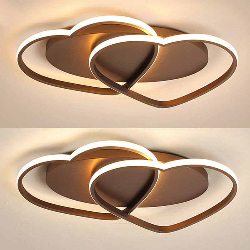 Contemporary Creative LED Heart-shaped Flush Mount Ceiling Light for Living Room