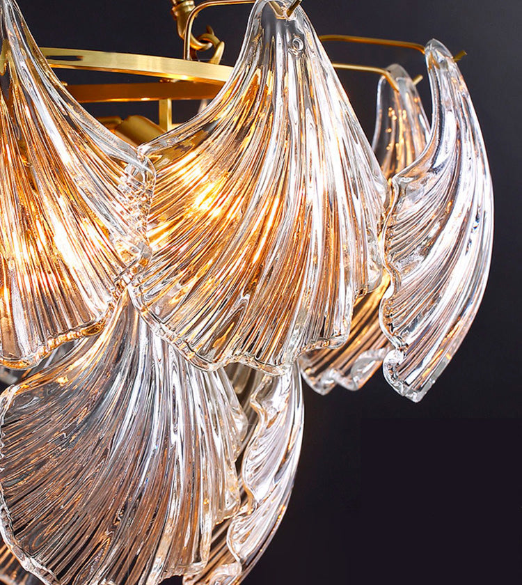 Shell Shape Chandelier Light Fixture Modern Simplicity Crystal Pendant Lighting for Restaurant