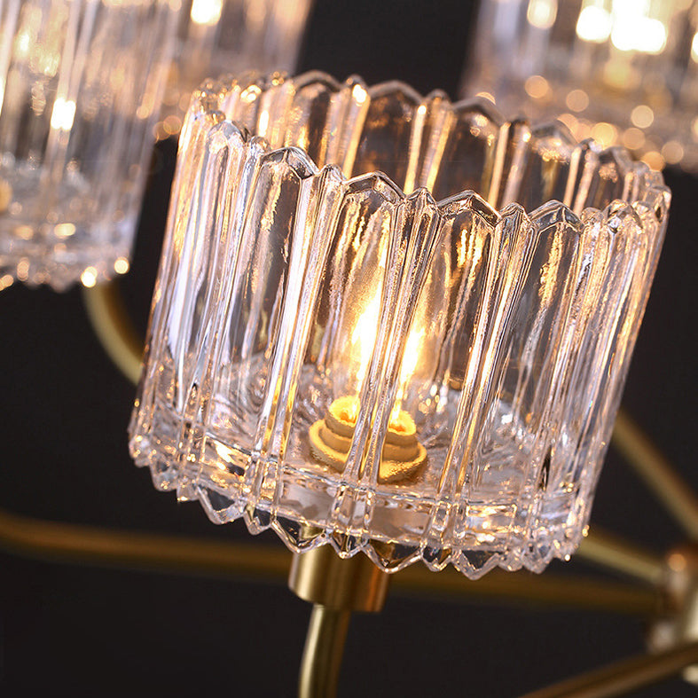 Cylinder Chandelier Light Fixture Modern Simplicity Crystal Pendant Lighting for Restaurant