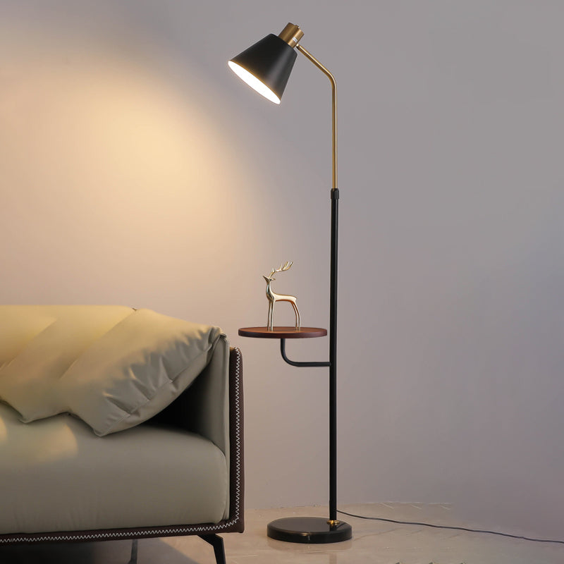 Minimalist Conical Shade Floor Lamp Metal 1-Light Living Room Standing Light