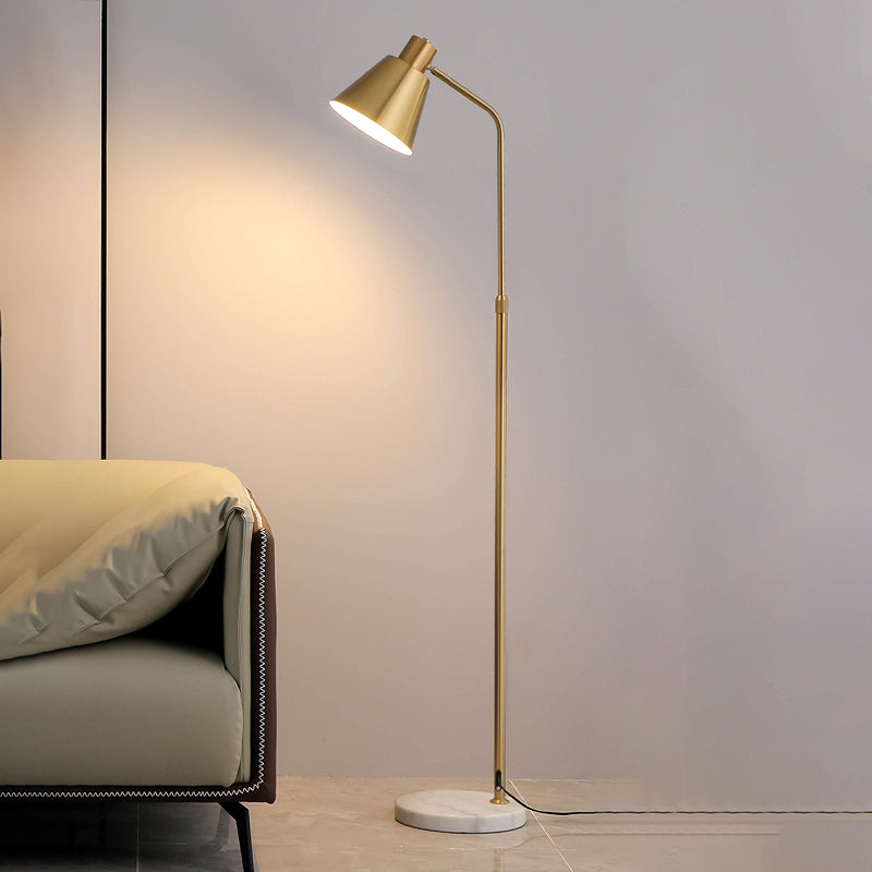 Lampada da pavimento con sfumatura conica minimalista Metal 1 lughi soggiorno in piedi luce