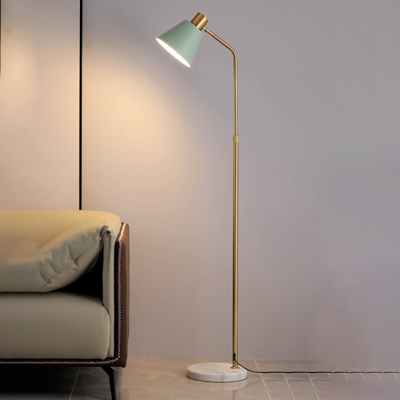 Lampada da pavimento con sfumatura conica minimalista Metal 1 lughi soggiorno in piedi luce