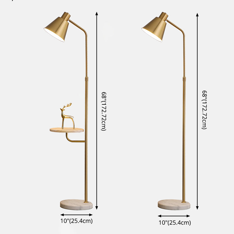 Lámpara de lámpara de sombra cónica minimalista Metal Luz de estar de pie de 1 luz Luz