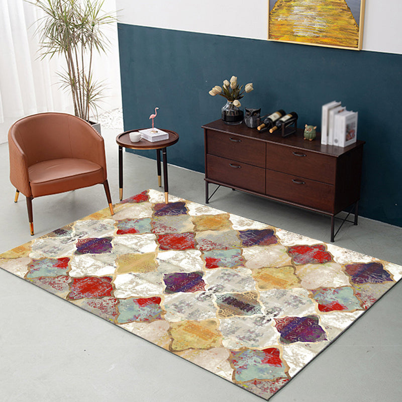 Nostalgie carreau marocain tapis en polyester le tapis intérieur tapis résistants à la teinture pour le salon