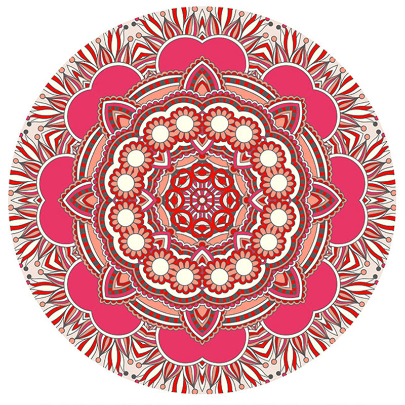 Elegante alfombra de patrón tribal de patrón rosa alfombra de alfombra alfombra alfombra de área fácil de cuidado para sala de estar