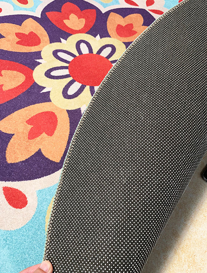 Boheemse tribale patroon tapijt beige polyester gebied tapijt niet-slip achterste tapijt voor woonkamer