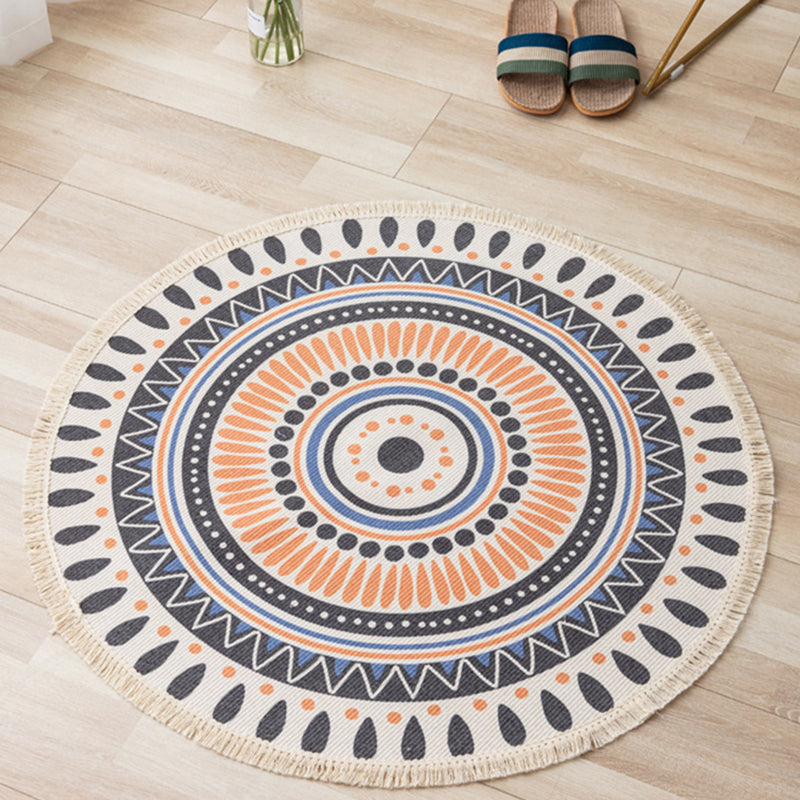 Boheemse vloerkleed katoenen mix multi-colour Americana print tapijt Fringe Rug voor woningdecoratie