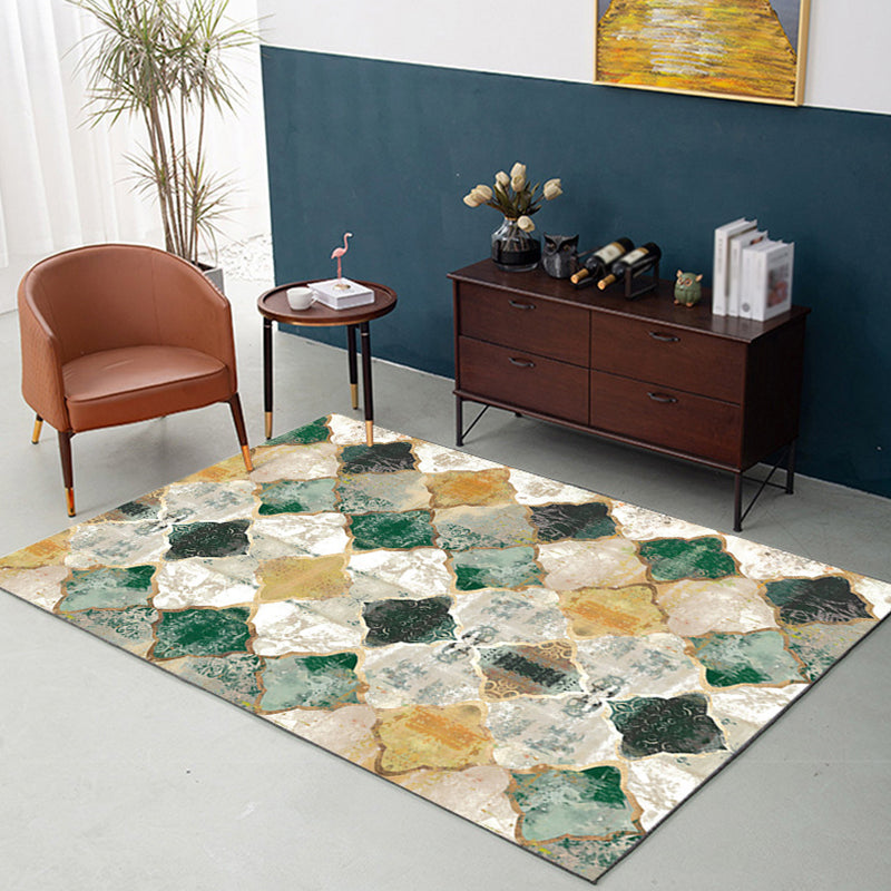 Alfombra marroquí antigua alfombra poliéster alfombra de la alfombra interior de la alfombra resistente a las manchas para sala de estar