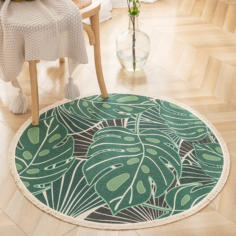 Tapis à imprimé floral rond