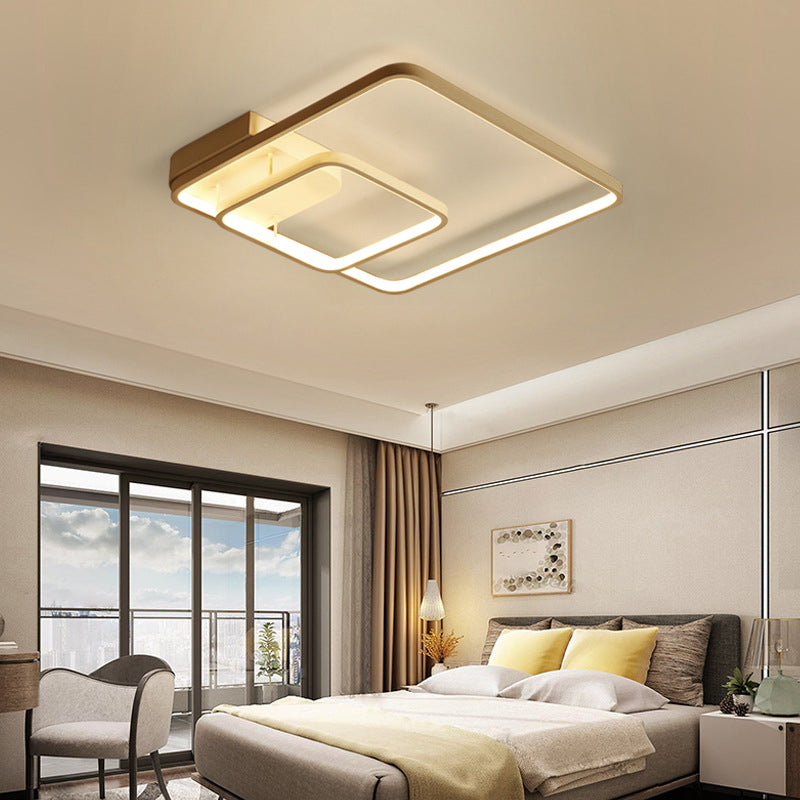 2-Squared Ceiling Light Modern Acrylic LED Semi Flush Mount Lamp for Bedroom