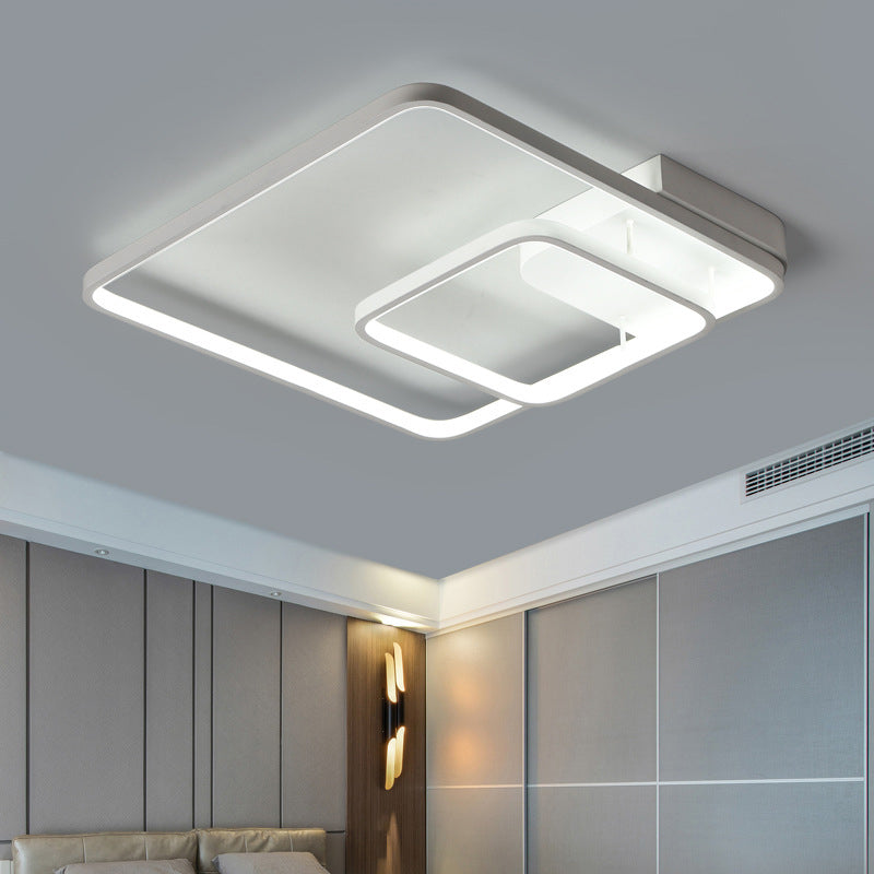 2-vierkante plafondlicht Moderne acryl LED Semi Flush Mount Lamp voor slaapkamer