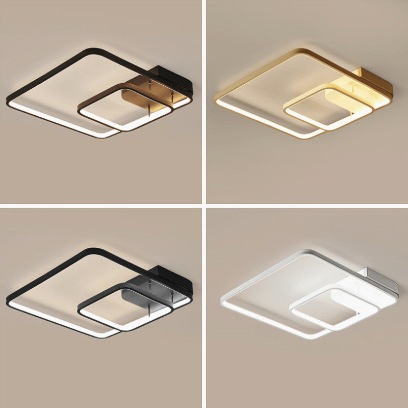 2-vierkante plafondlicht Moderne acryl LED Semi Flush Mount Lamp voor slaapkamer