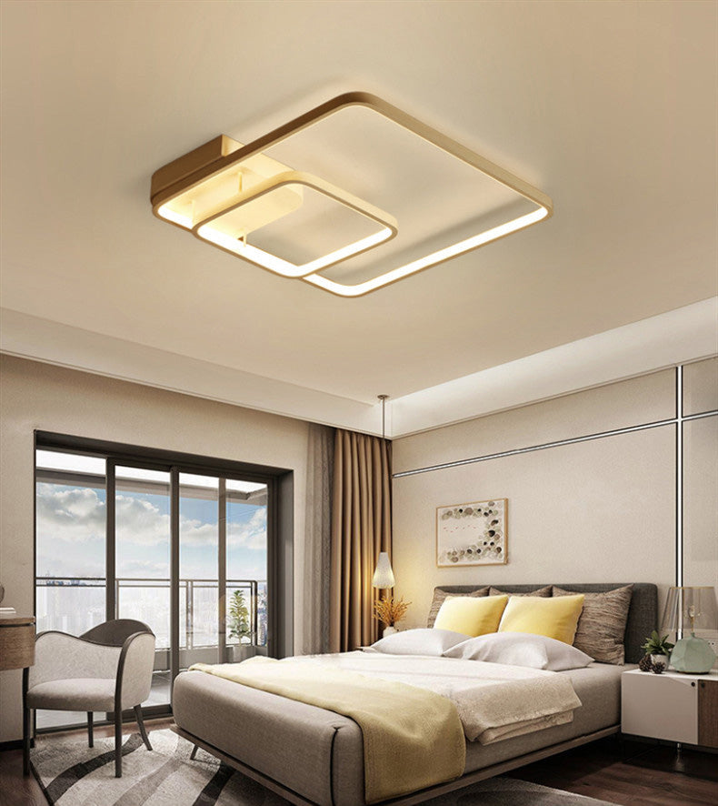 2-Squared Ceiling Light Modern Acrylic LED Semi Flush Mount Lamp for Bedroom