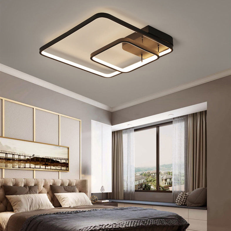 2-Squared Ceiling Light Modern Acrylic LED Semi Flush Mount Lamp for Bedroom