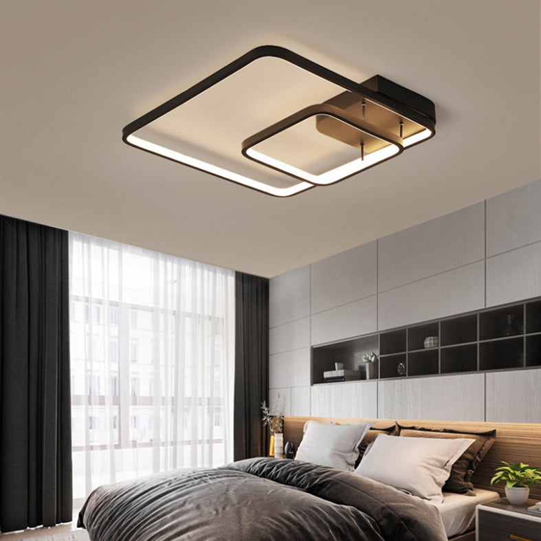 2-vierkante plafondlicht Moderne acryl LED Semi Flush Mount Lamp voor slaapkamer