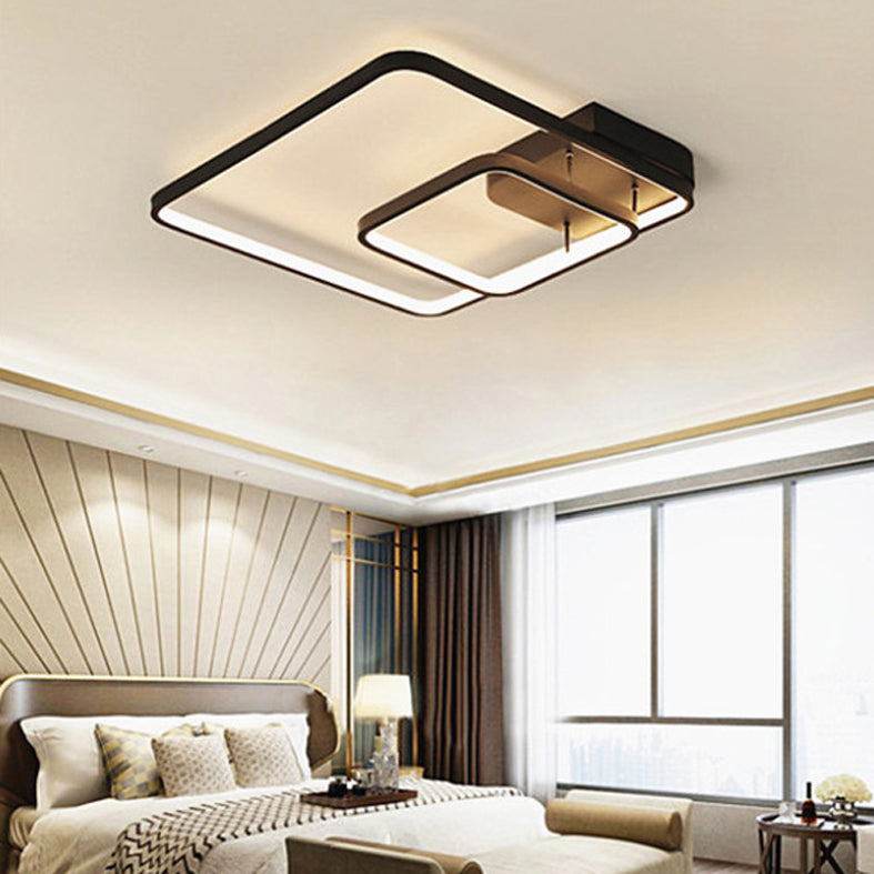 2-Squared Ceiling Light Modern Acrylic LED Semi Flush Mount Lamp for Bedroom