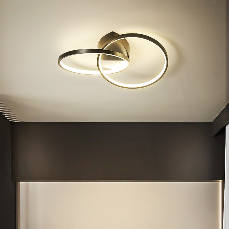 Lumière de plafond à 2 rings élégant en acrylique LED semi-luxuelle Light