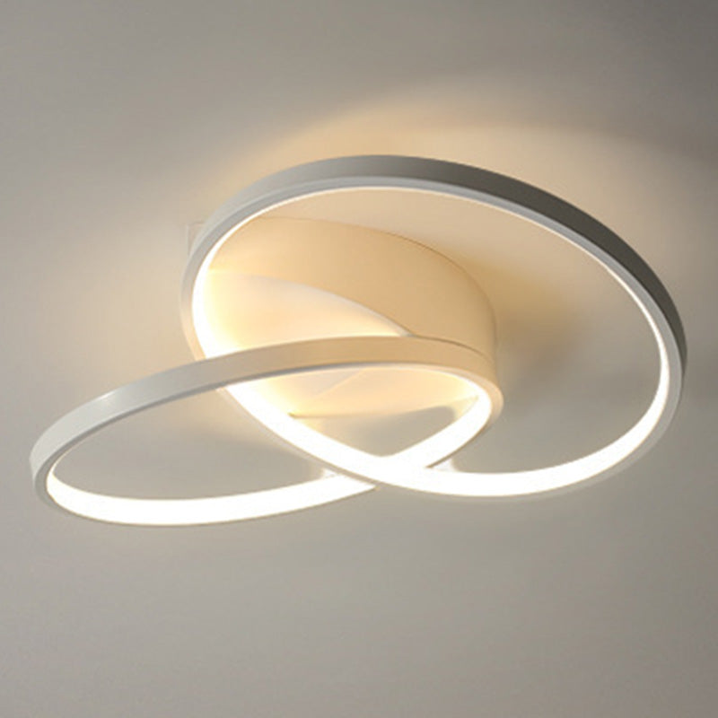 2-Ring Ceiling Light Stylish Modern Acrylic LED Semi Flush Mount Light