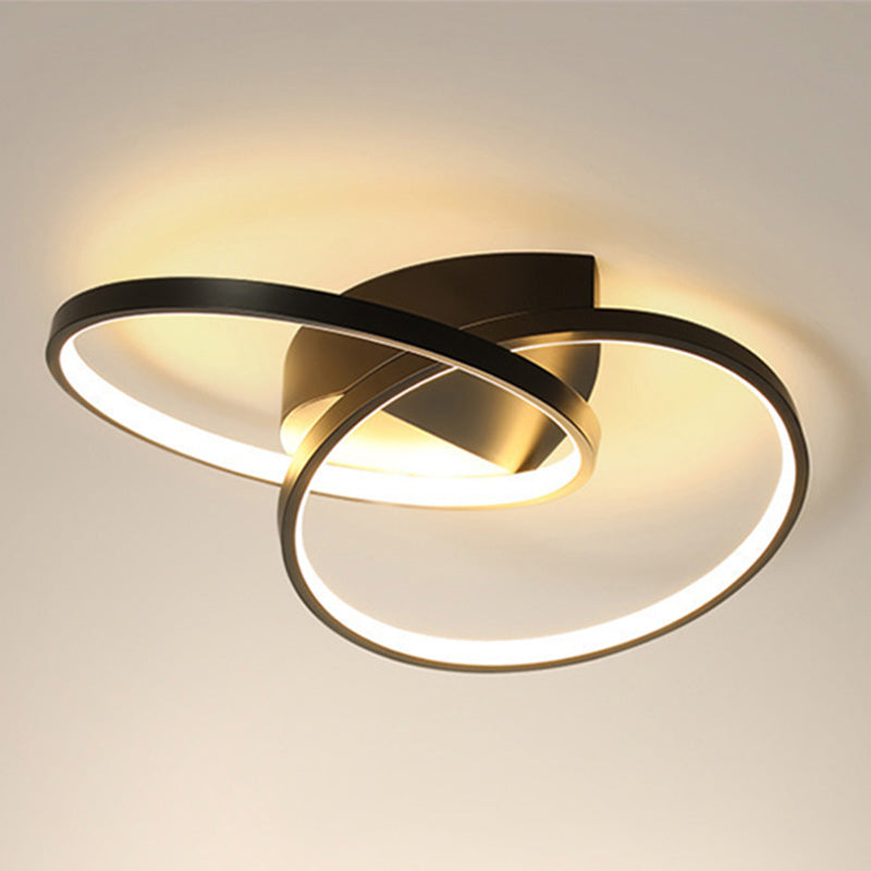 2-Ring Ceiling Light Stylish Modern Acrylic LED Semi Flush Mount Light