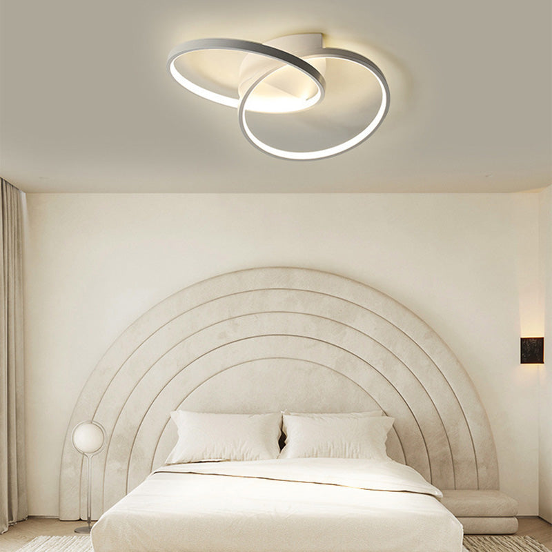 2-Ring Ceiling Light Stylish Modern Acrylic LED Semi Flush Mount Light