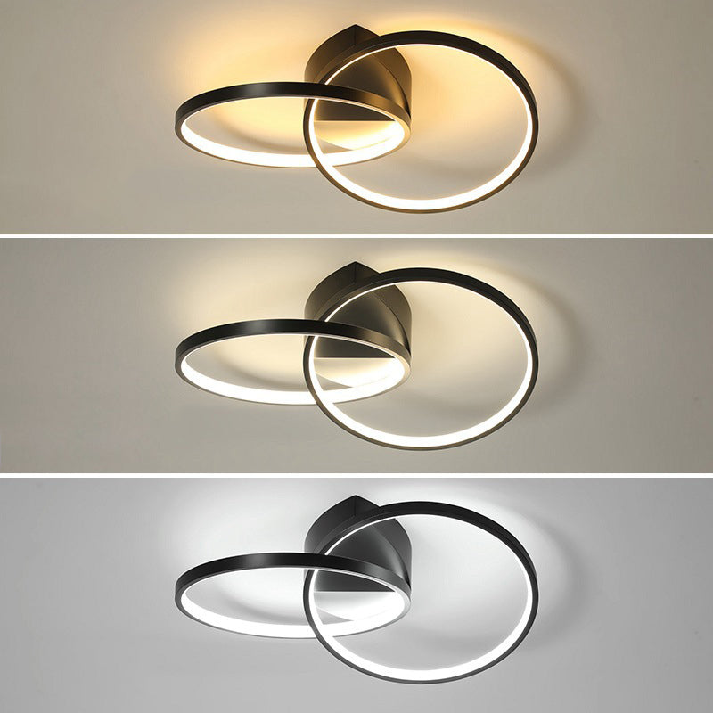 Lumière de plafond à 2 rings élégant en acrylique LED semi-luxuelle Light