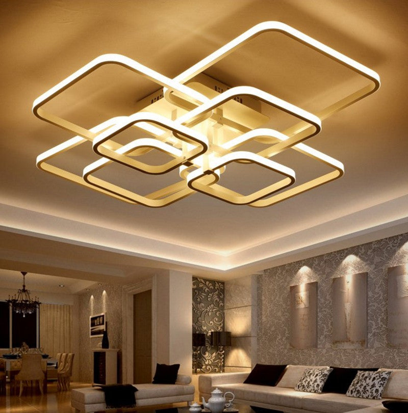 Multi-Square Flush Mount Ceiling Light Fixtures for Bedroom Living Room