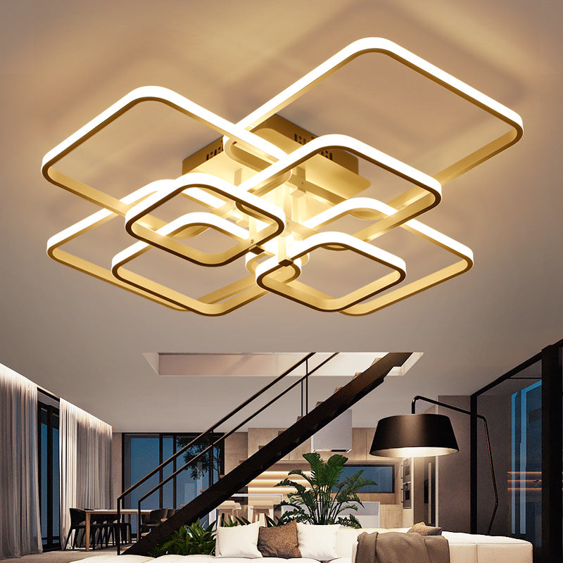 Multi-Square Flush Mount Ceiling Light Fixtures for Bedroom Living Room