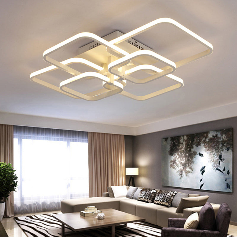 Multi-Square Flush Mount Ceiling Light Fixtures for Bedroom Living Room