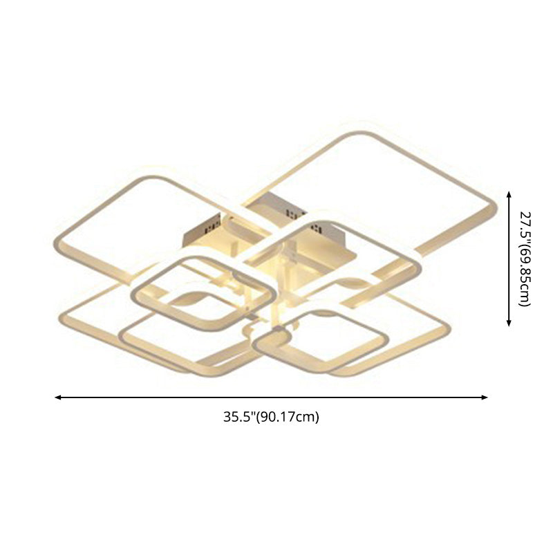 Lampade a soffitto a filo a filo multi-quadrata per soggiorno camera da letto