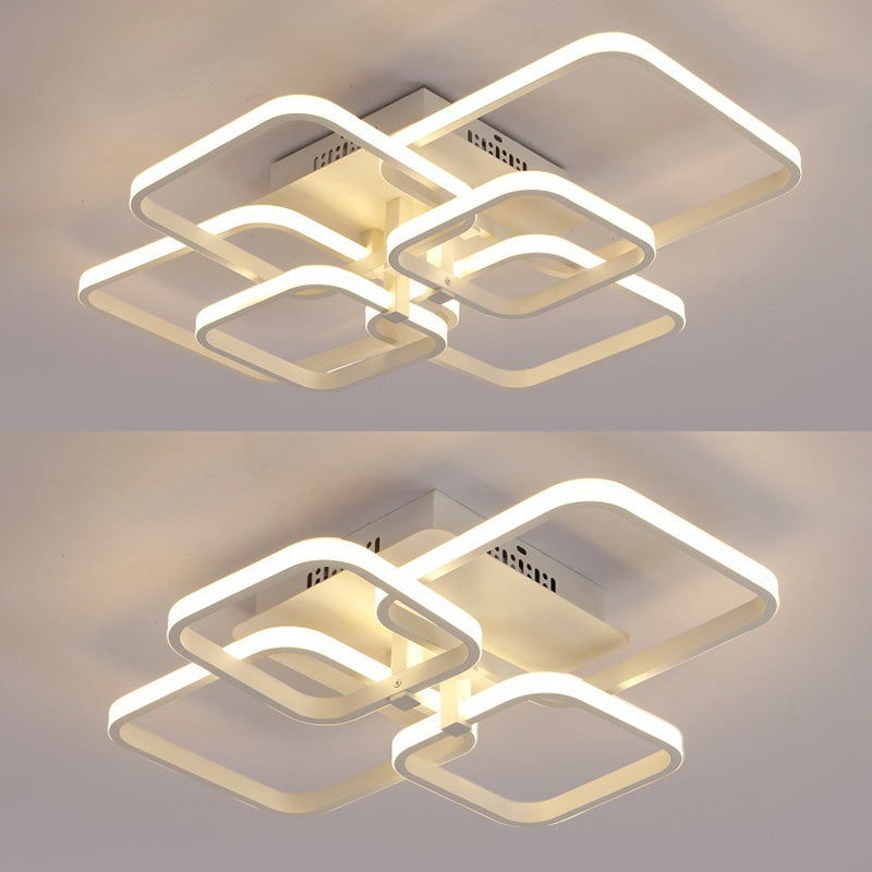 Multi-Square Flush Mount Ceiling Light Fixtures for Bedroom Living Room