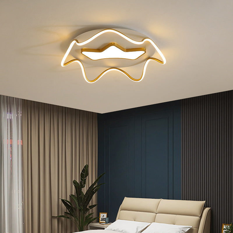 Flush Mount Ceiling Light Modern Metal and Acrylic Shade Light for Drawing Room