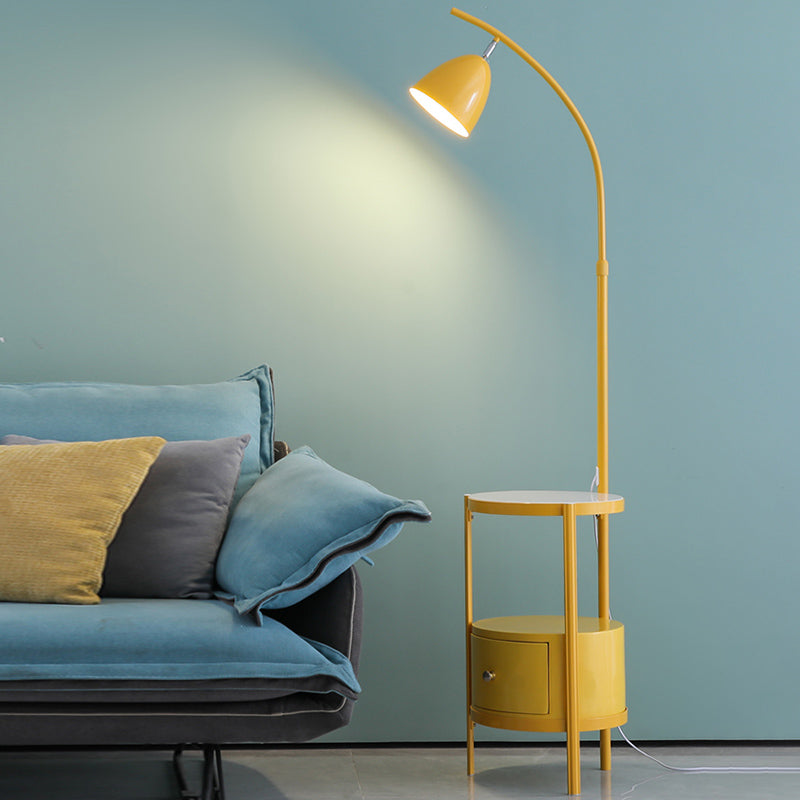 Metallic Bell Floor leeslamp Macaron 1-licht vloerlicht met ladetafel