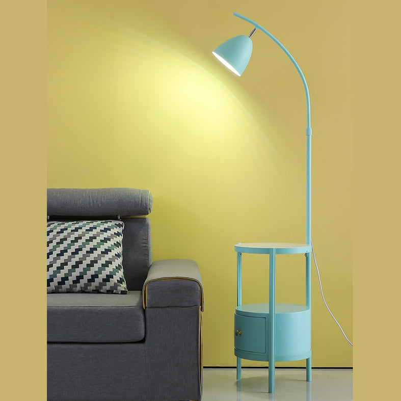 Metallic Bell Floor leeslamp Macaron 1-licht vloerlicht met ladetafel