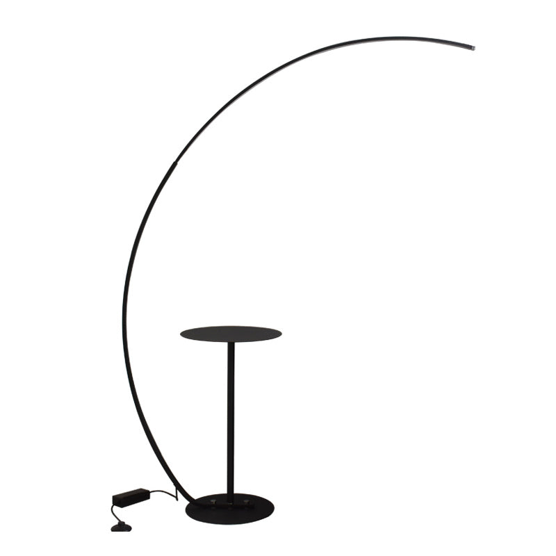 Black Linear Stand Up Lamp Minimalist Aluminum LED Floor Light for Living Room