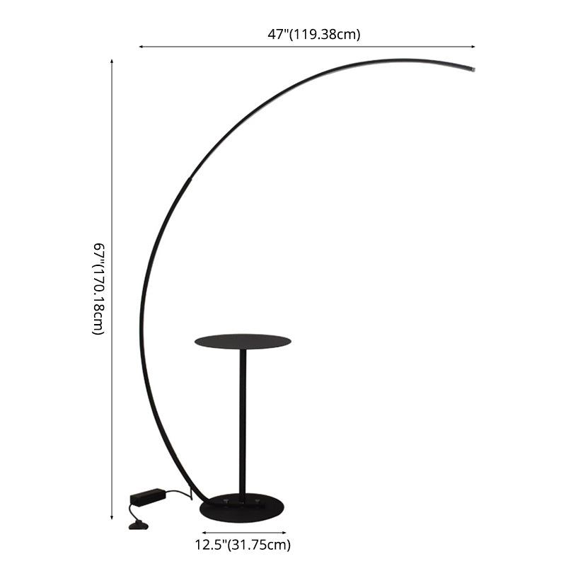 Lámpara de pie lineal negra Luce LED de aluminio minimalista para sala de estar para sala de estar