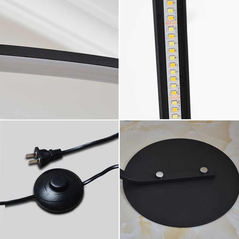 Black Linear Stand Up Lamp Minimalist Aluminum LED Floor Light for Living Room