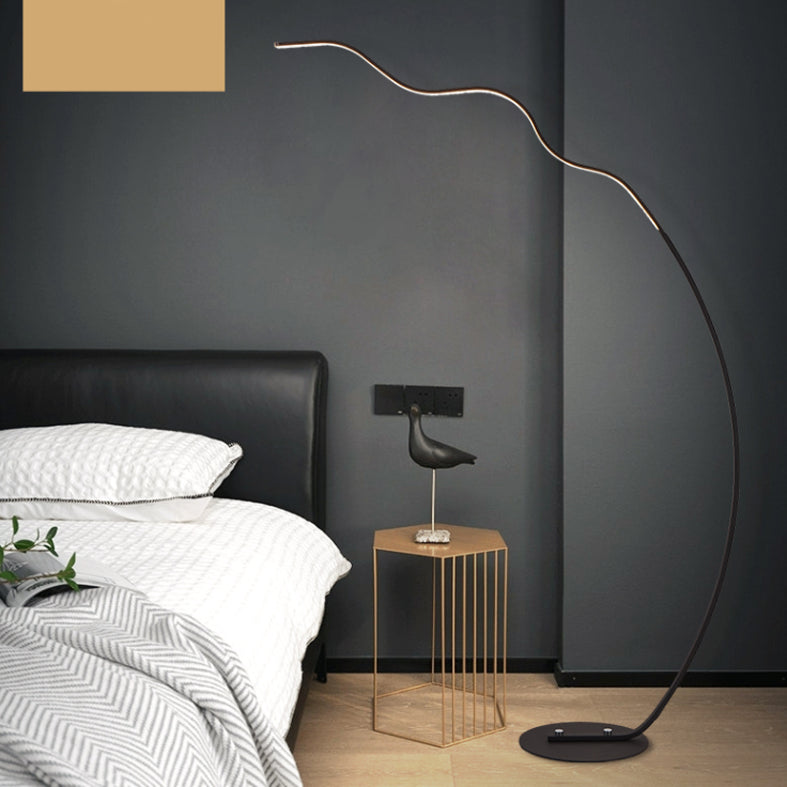 Schwarz linear Stand -up -Lampe Minimalist Aluminium LED -Bodenlicht für Wohnzimmer