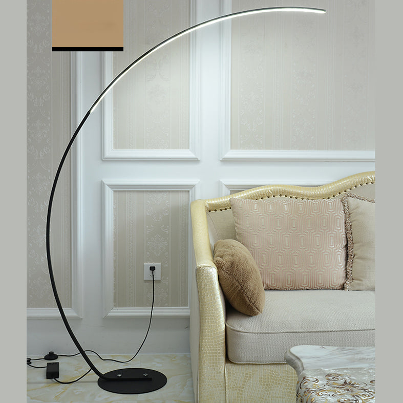 Black Linear Stand Up Lamp Minimalist Aluminum LED Floor Light for Living Room