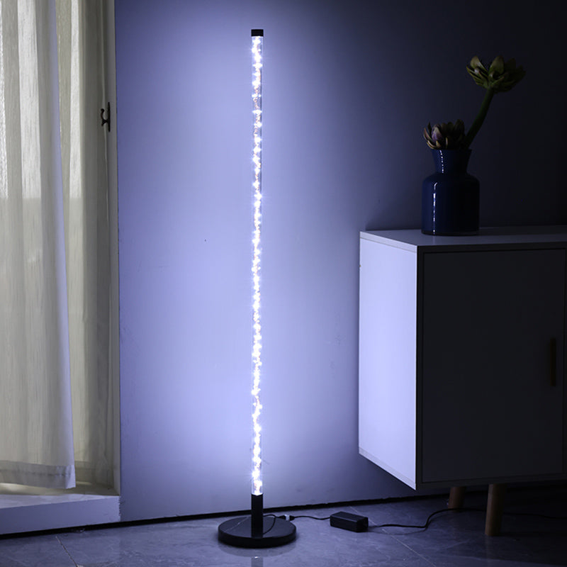 Semplicità lampada da pavimento lineare lampada acrilica soggiorno angolare a led in piedi leggero in nero