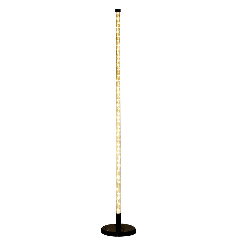 Simplicité lampadaire linéaire acrylique salon coin LED debout clair en noir