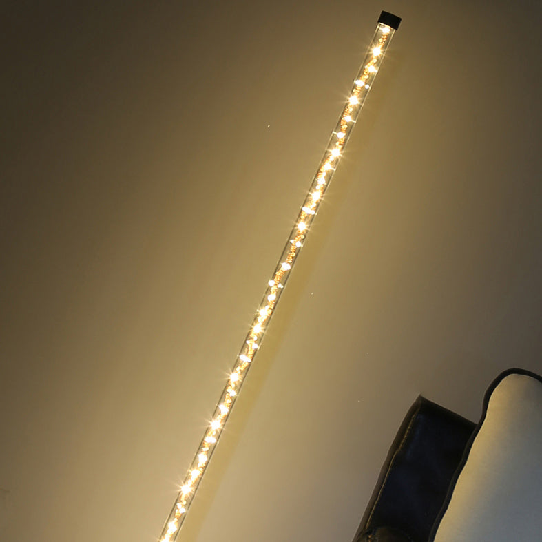 Einfachheit linearer Stehlampe Acryl Wohnzimmer Ecke LED STOLLIGE LICHT IN Schwarz