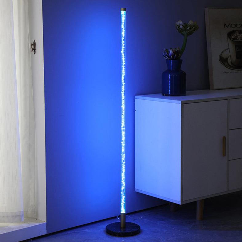 Einfachheit linearer Stehlampe Acryl Wohnzimmer Ecke LED STOLLIGE LICHT IN Schwarz