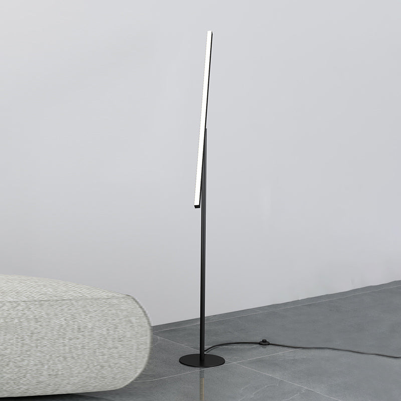 Lever Shaped Linear Floor Lamp Simple Metal Living Room LED Standing Light