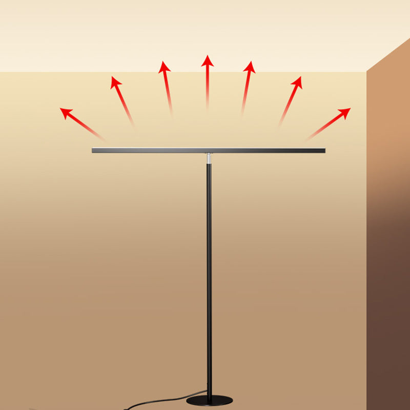 Lampadaire linéaire en forme de levier simple LED de salon métallique LED debout