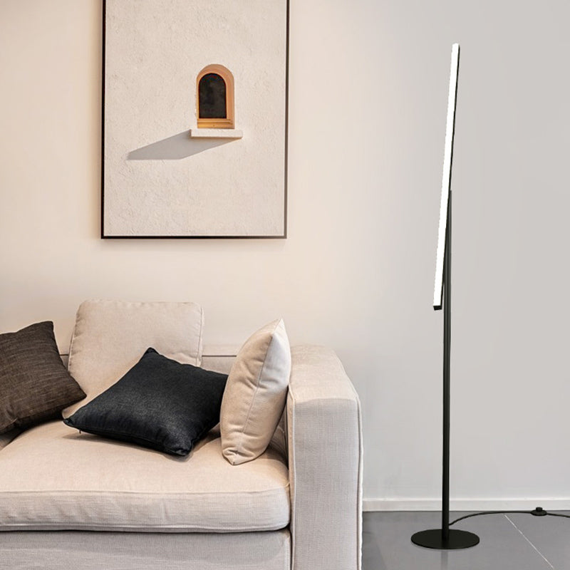 Lever Shaped Linear Floor Lamp Simple Metal Living Room LED Standing Light